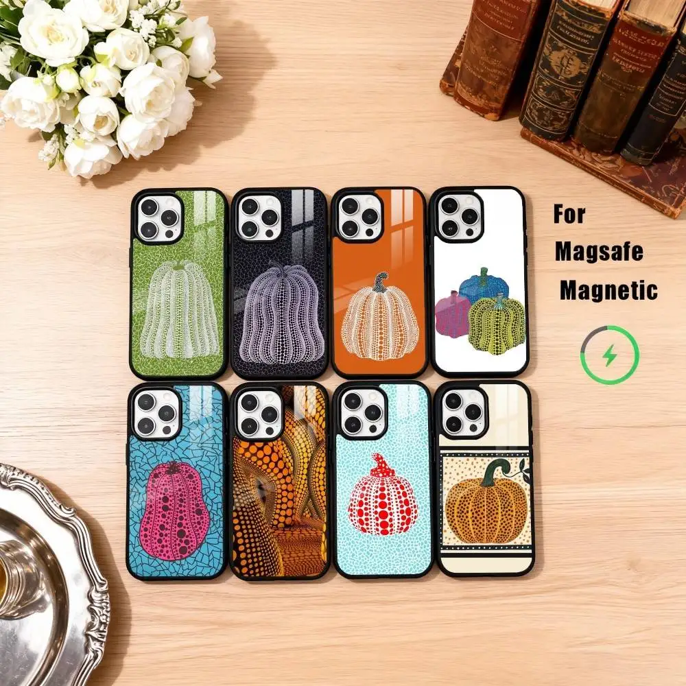 

Y-Yayoi Kusama Pumpkin Phone Case For iPhone17,16,15,14,13,12,11 Plus,Pro Max Magnetic For Magsafe Wireless Charging