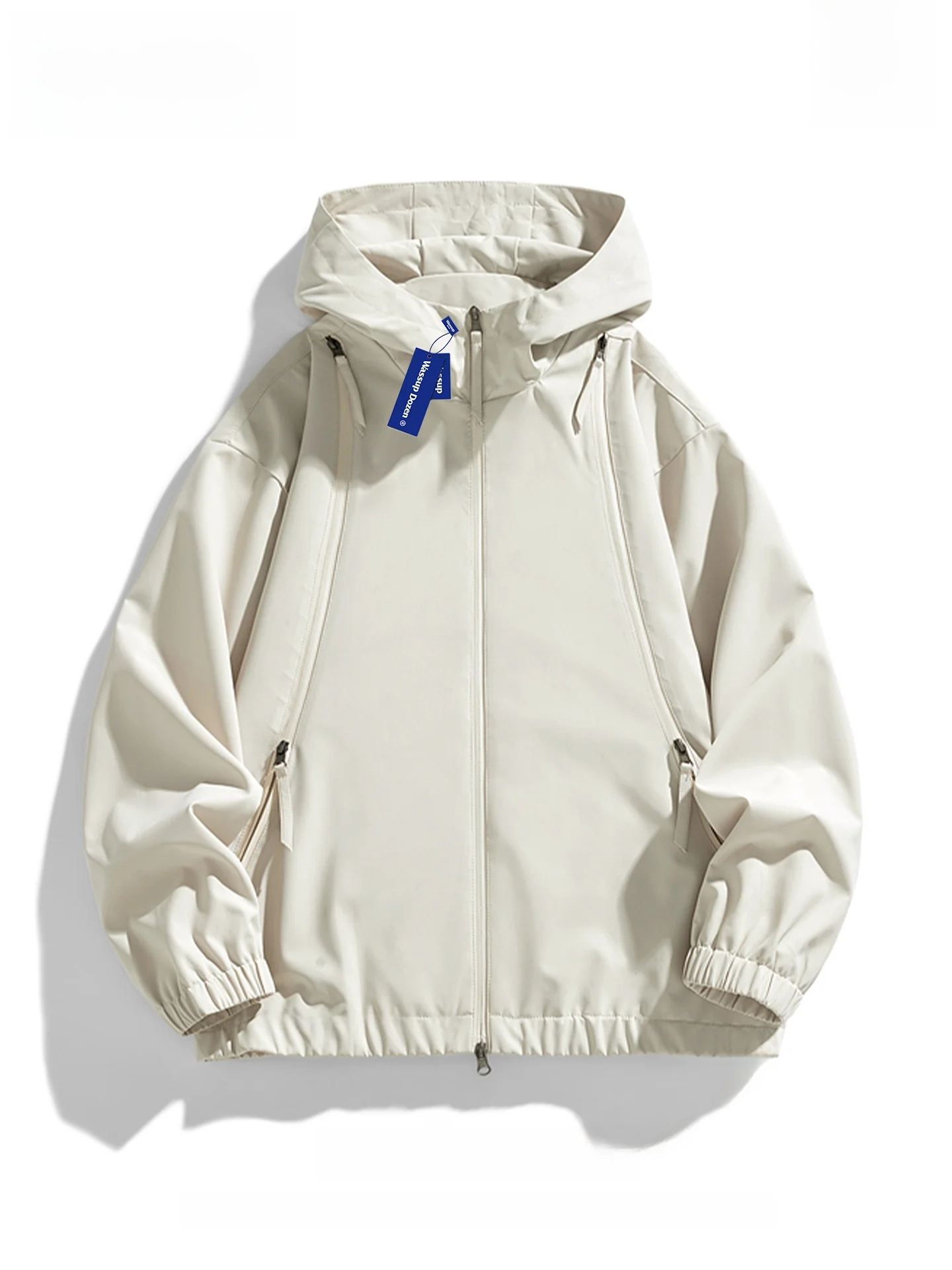 

Wassup Dozen Trendy Hooded Jaet ex Casual Versatile Top Layer Polyester Nylon Cosite Fiber Long Sve Zipper Closure