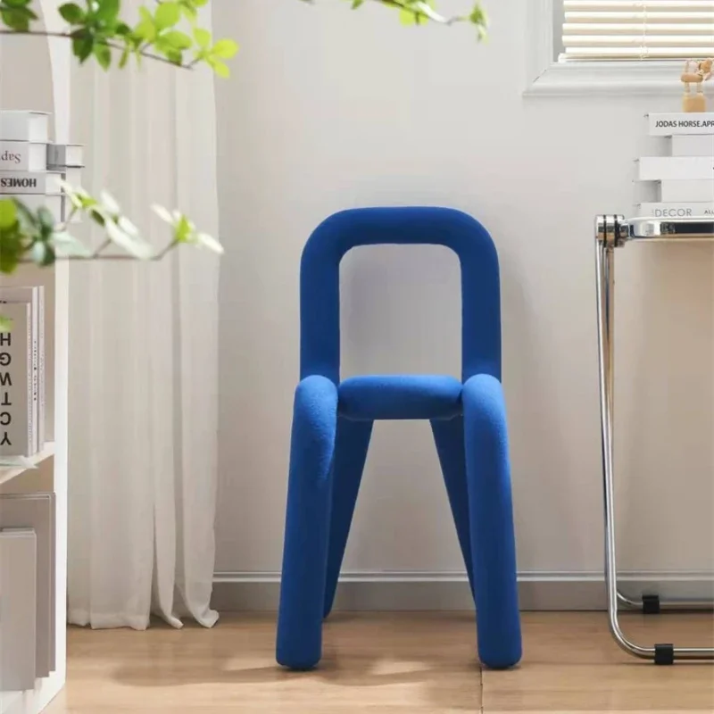 Firm Nordic special-shaped chair bedroom clothing store stool comb makeup styling cotton designer dining chair