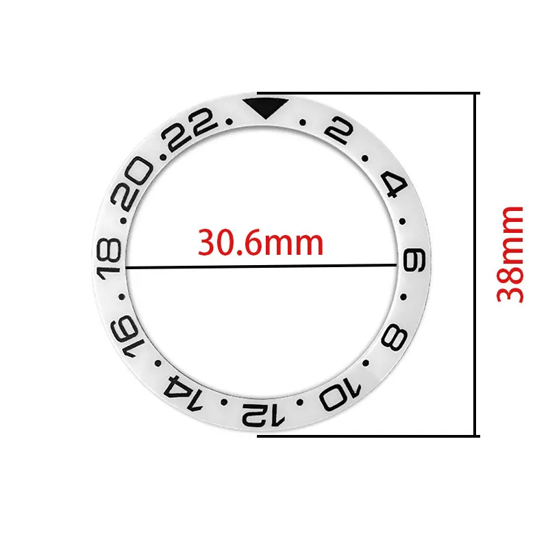 38X30.6MM إطار السيراميك إدراج إطار الساعة مناسبة لإدراج الحافة الفرعية GMT