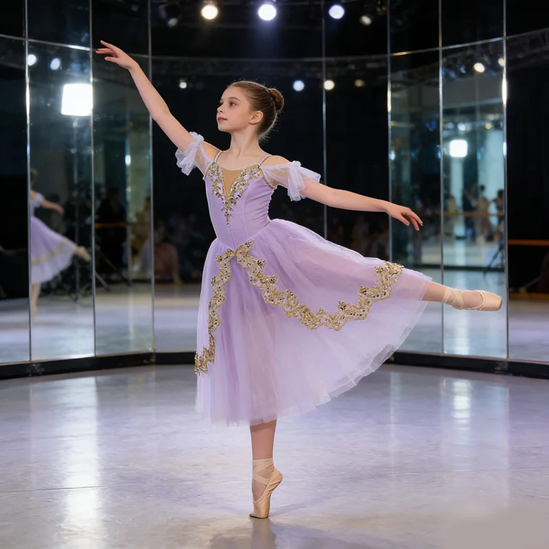 2356 Children’s Ballet Costume Ensemble Dawn Goddess Ballet CostumeLong Veil Skirtadult Puffy Skirt Professional image 4