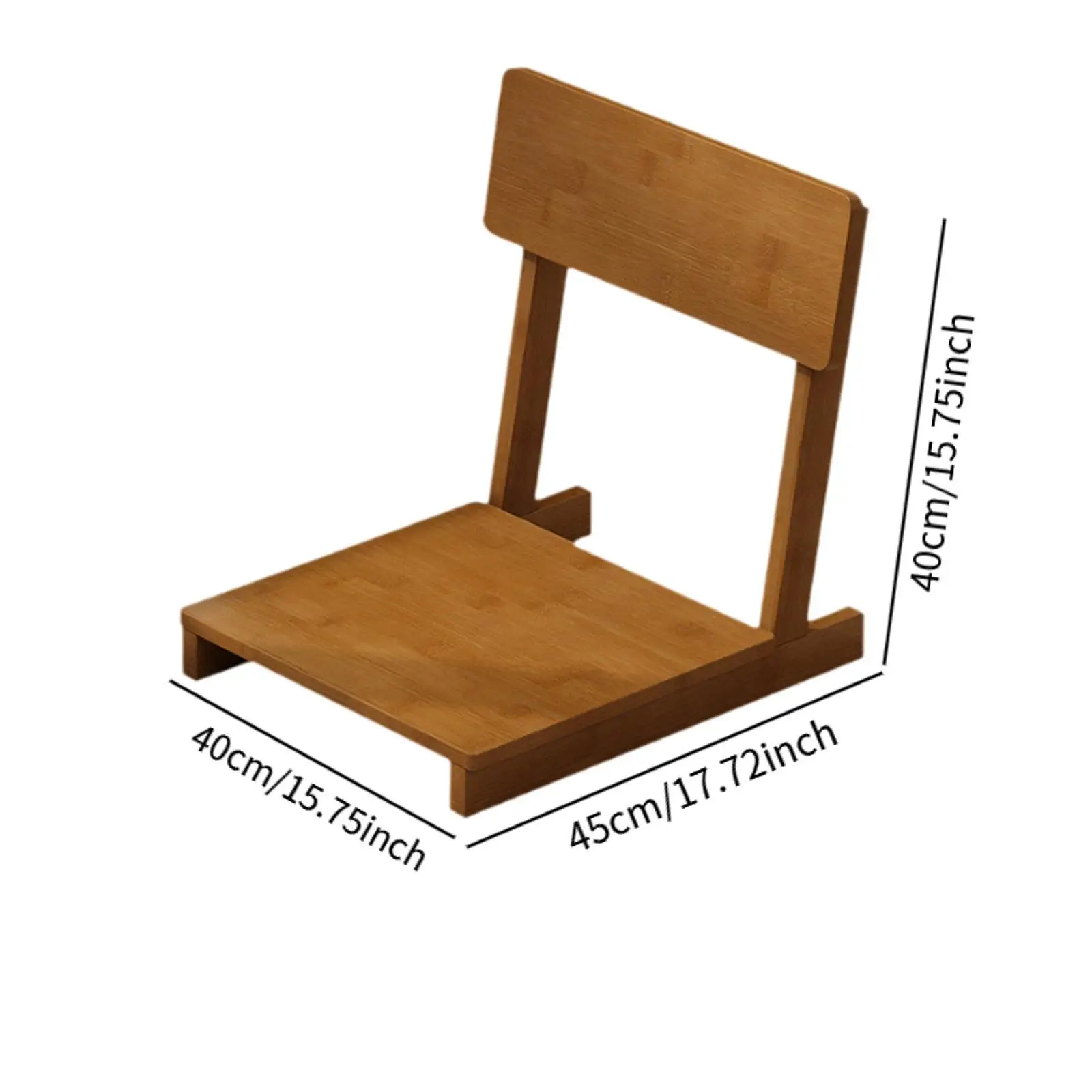 Meditation Floor Chair Ergonomic Wooden Backrest Portable Modern Accent for seat for Bay Window Lounge Area