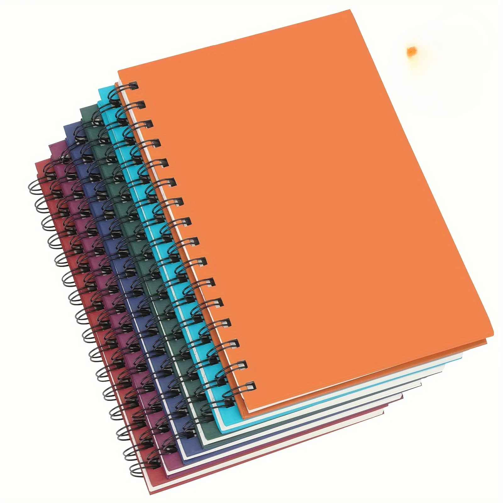 قطعة واحدة من دفتر الملاحظات الحلزوني ذو الغلاف الصلب، المجلات الحلزونية، مسطرة الكلية، ورق سميك 100 جرام لكل متر مربع، ألوان متنوعة من نغمة الجوهرة، 100 صفحة