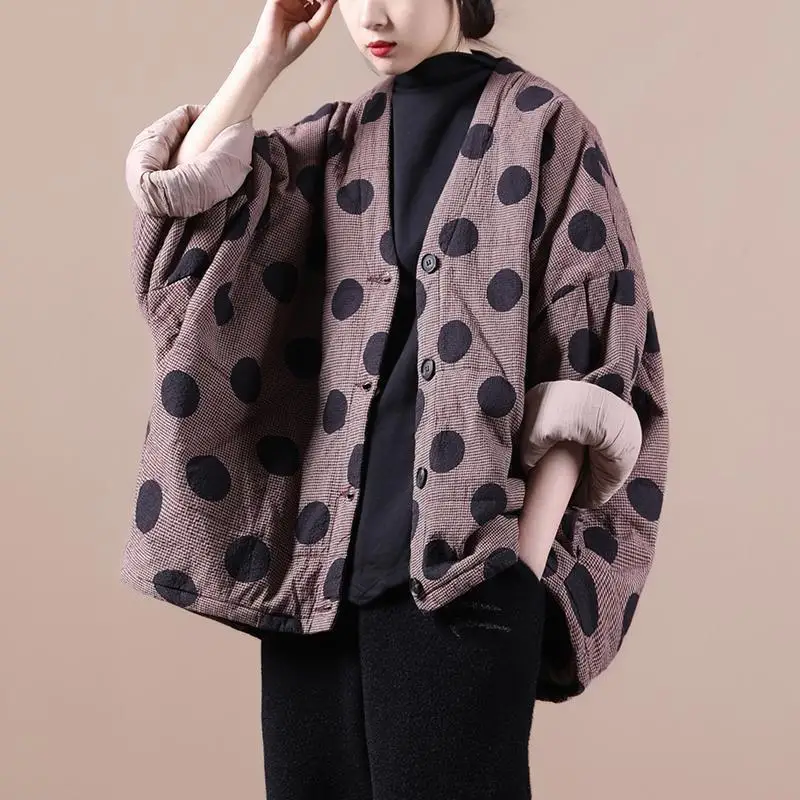Large Size Women's Loose Long Sleeved Cotton Jacket Women's Winter Coat Women's Versatile Casual Slimming Cotton Jacket