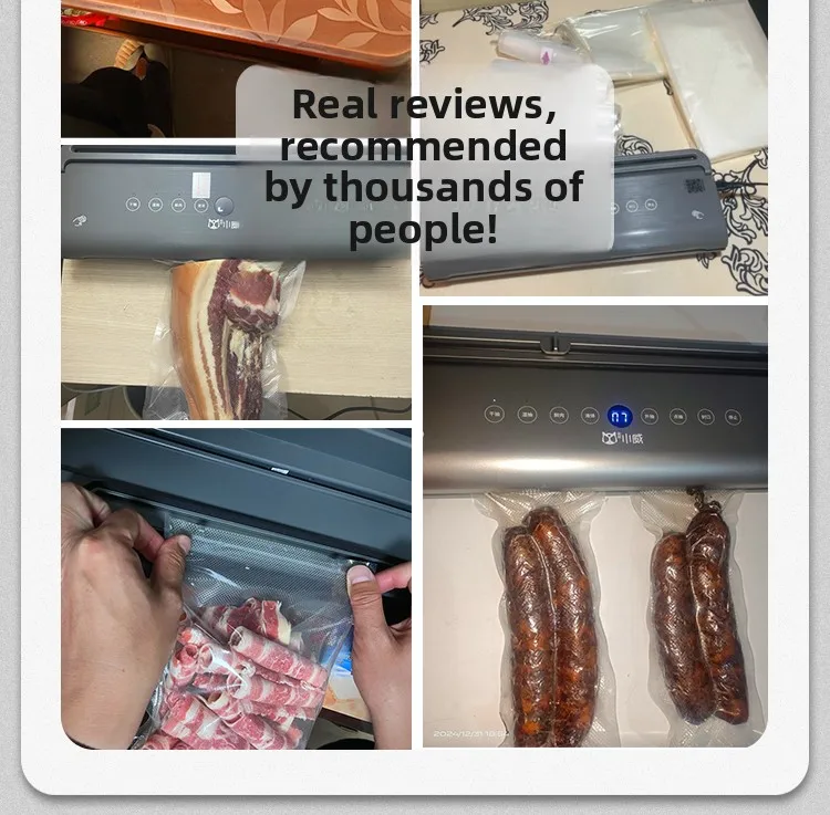 เครื่องซีลสูญญากาศแบบปั๊มคู่ เครื่องบรรจุภัณฑ์ถนอมอาหารในครัวเรือนขนาดเล็ก