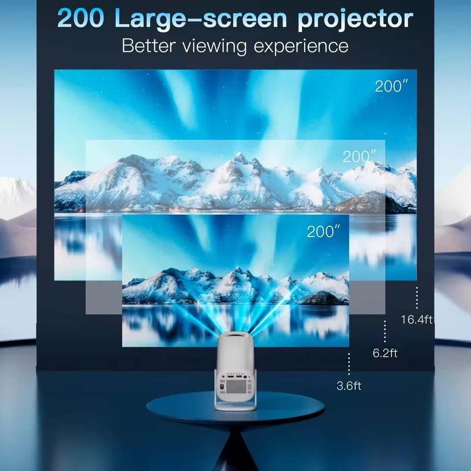 جهاز تحكم لعبة HY3000 جهاز عرض 4K أصلي 720P أندرويد 11 300ANSI Wifi6 BT5.0 جهاز عرض ألعاب المسرح المنزلي للخارجية