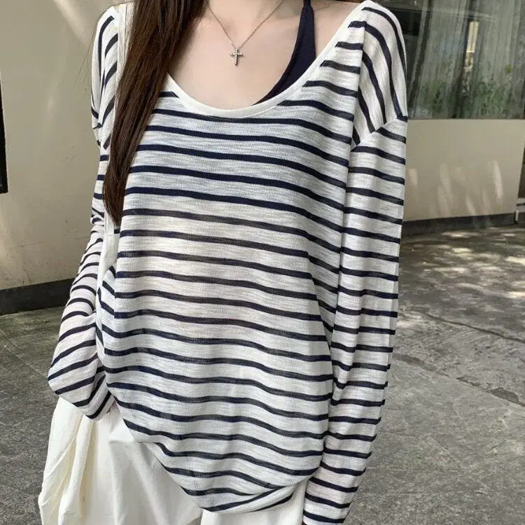 original-pure-desire-summer-women's-long-sleeve-loose-striped-sun-protection-shirt-ootd-2026-new-style-casual-fashion-top