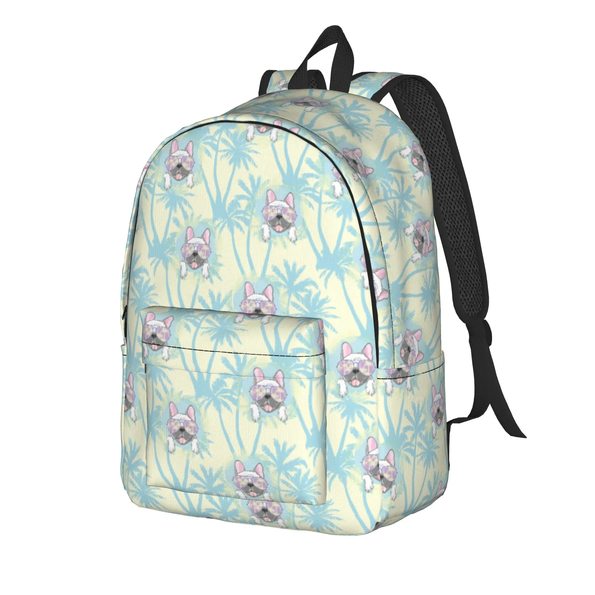 French Bulldog Dog Backpack for Men Women Fashion Student Work Daypack Animal College Canvas Bags Gift