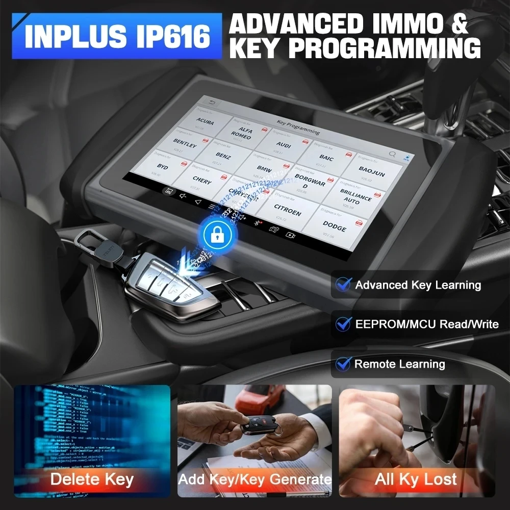 XTOOL Inplus IP616 Full System Diagnostic Tool Build-in CAN FD Auto VIN Automotive Scanner Key Programming Lifetime Free Update