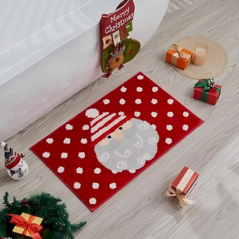 VIKAMA Christmas Soft, Anti Slip, Water Absorbing Entrance Doormat Pumpkin Maple Leaf Dwarf Carpet Indoor Home Decoration