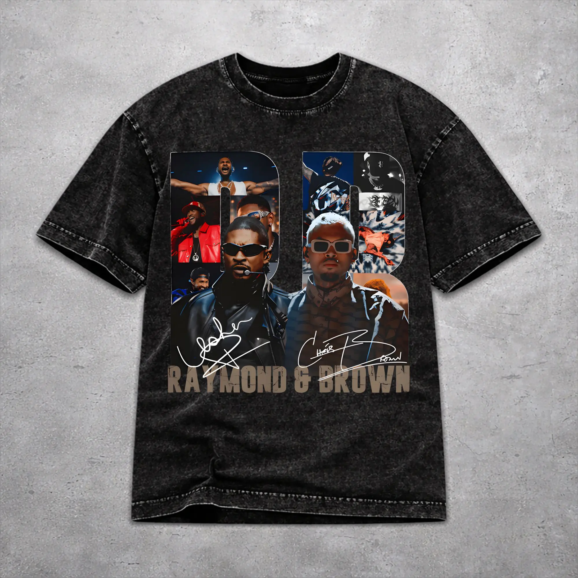 Stylish Women Men Chris Brown Usher R&B Tour 2026 Tee Shirt Washed Style  T Shirts Clothing