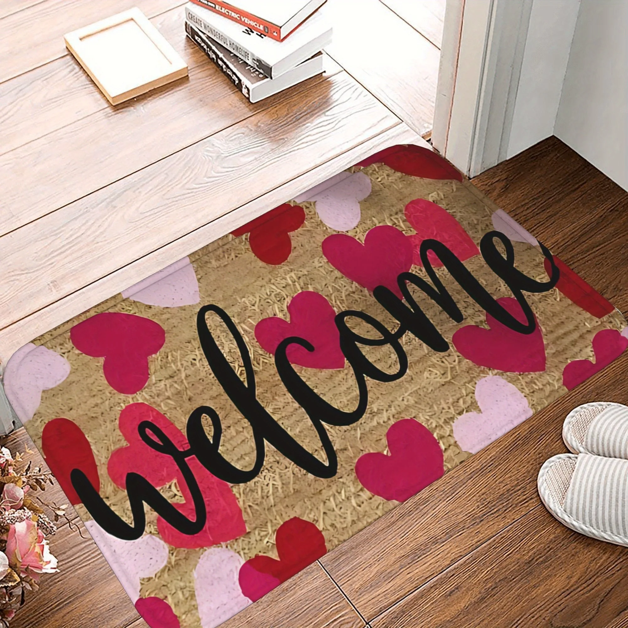 

1PC Welcome Pattern Kitchen Rug Non-Slip Door Mat Pop design Bathroom Rug Bath Mat Carpet for Home Sink Laundry Decoreeree