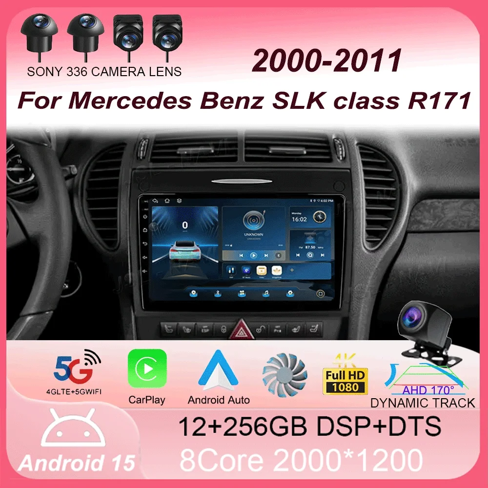 CarRadio Fo rAndroid 15 Mercedes Benz SLK class R171 SLK200 SLK280 SLK300 2000-2011 GPS Navigation Multimedia Player Stereo DSP