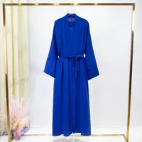 2 photos ensembles musulmans Jilbab musulman deux pièces femmes Abaya Cardigan ample manteau sans manches robe intérieure vêtements de prière avec ceinture 4