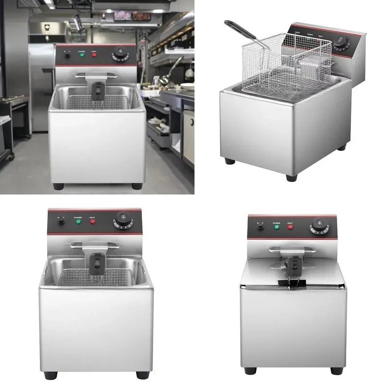 Commercial Electric Chicken Fryer 8L Desktop Countertop Oil Cooking Machine