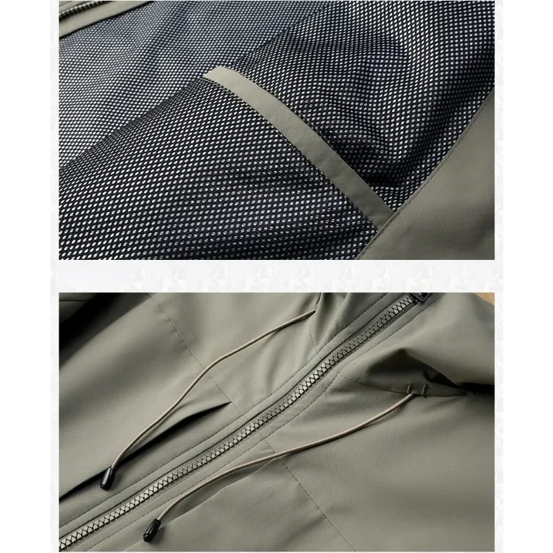 Military Windproof Waterproof Bomber Jacket Men Outdoor Sweatshirt Hooded Windbreaker Zip Outerwear Loose Luxury Brand Clothing