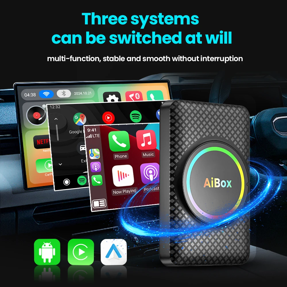 أندرويد 14 CarPlay HDMI مخرج Ai Box لاسلكي CarPlay أندرويد أوتو لنيتفليكس يوتيوب لأودي بنز مازدا تويوتا VW