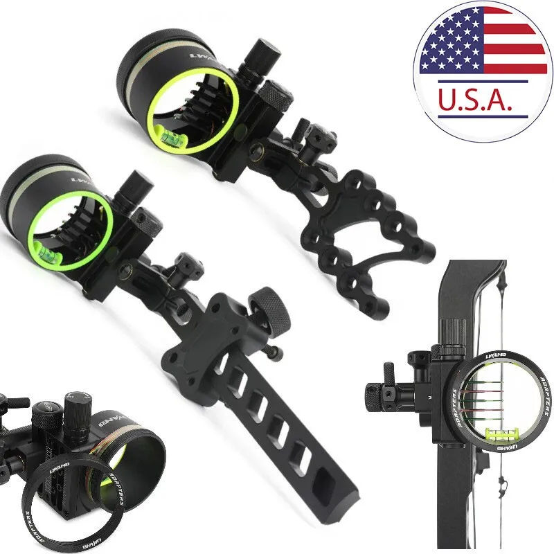 

Archery 0.019'' Fiber Optic Adjust 5 Pin Compound Bow Sight Alloy Portable for Bows Outdoor Shooting Right Handed Accessories