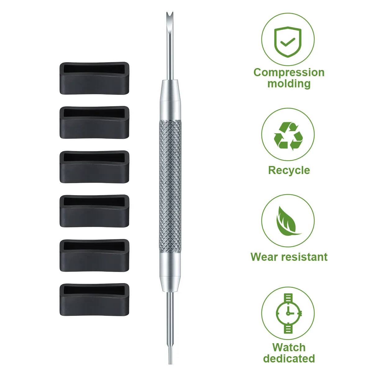 6 pcs High Quality Silicone Watch Retainer Buckle Holder Strap Repair Tool Durable Soft Rubber Accessories