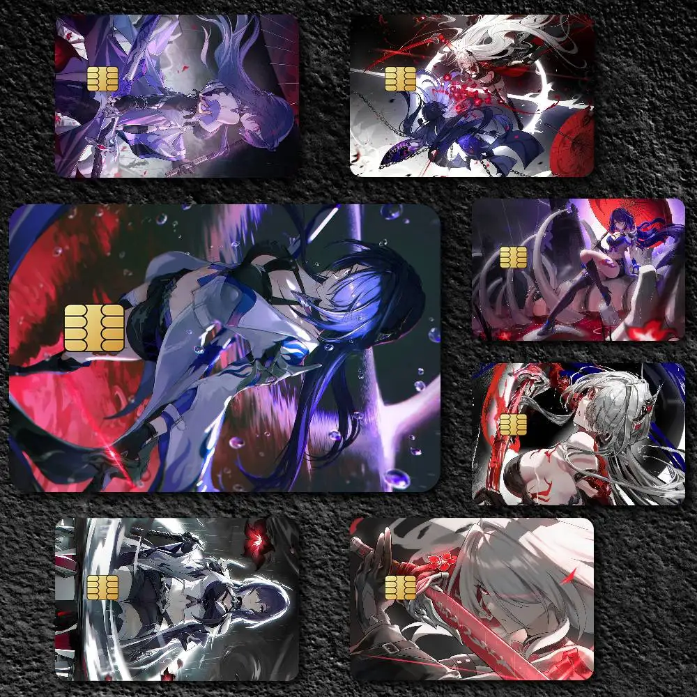 Honkai Star Rail Acheron Credit Card Skin Stickers for Bank Card Bus Metro Card Sticker Waterproof Gift