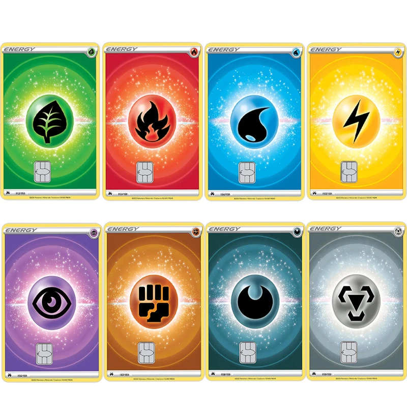 

Наклейки для карт серии PTCG Pocket Monsters (Аниме, мультфильмы) с желтым ободком, матовая самоклеящаяся пленка для карт без чипа (маленьких и больших)