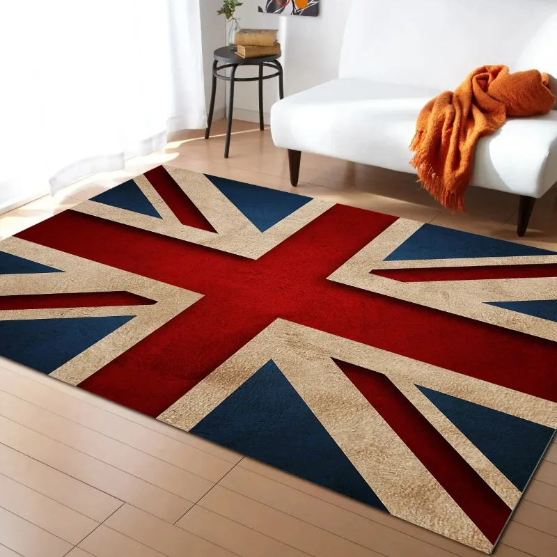 Ational Flag UK Pattern Entrance Doormat Home Hallway Floor Mat Bathroom Anti-Slip Rug Flannel Kitchen Living Room Floor Mat