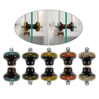 2 Sets/4pcs Double Sided Bathroom Glass Door Handles M6 Shower Room Sliding Doors Pull Knob Single Hole Glass Hardware Colorful