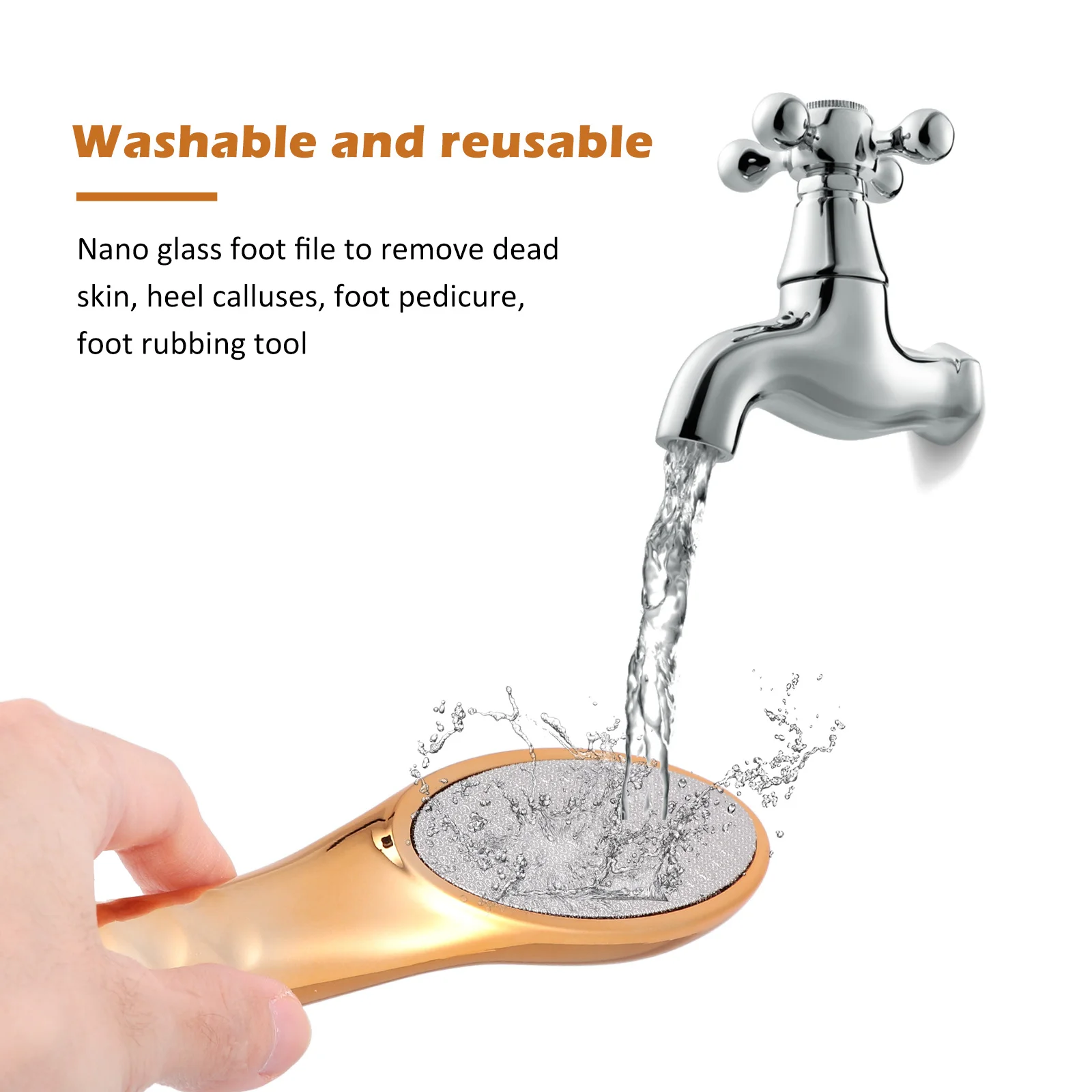 

Нано-стекло для удаления мозолей, пилка для ног, уникальное хрустальное зеркало, рашпиль для педикюра, длинная ручка, средство для удаления жесткой кожи, инструмент для ухода за ногами