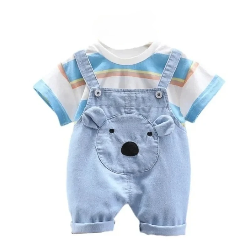 

New Summer Baby Clothes Suit Children Boys Boys Striped T-Shirt Shorts 2Pcs/Set Toddler Clothing Infant Costume Kids Tracksuits