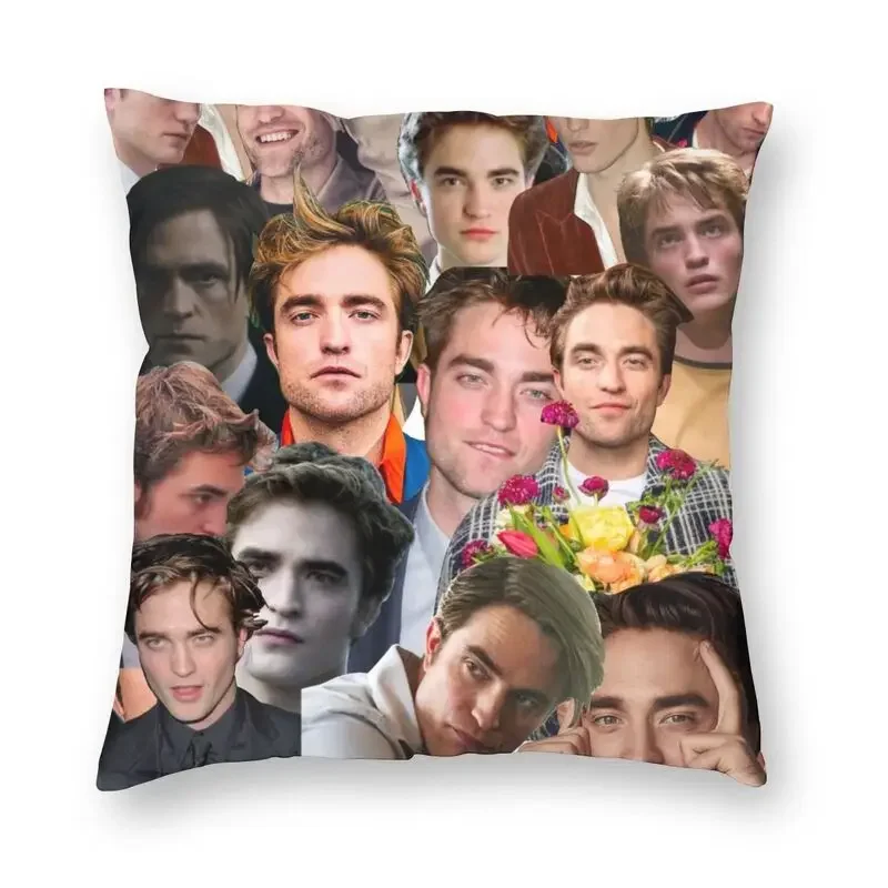 Robert Pattinson Photo Collage Cushion Cover Double-sided 3D Print Throw Pillow Case for Car Custom Pillowcase Home Decorative