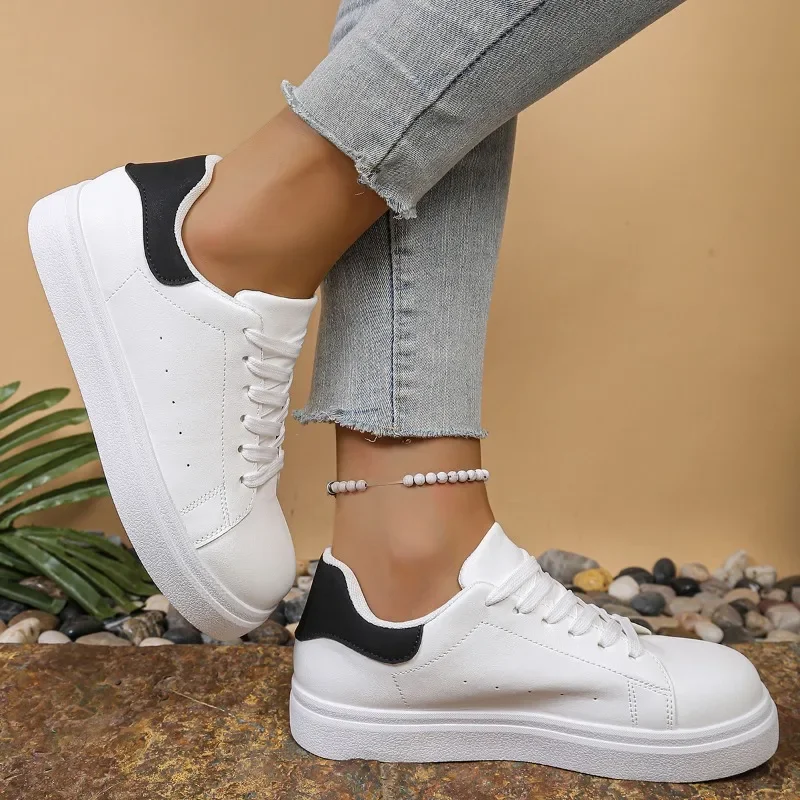 Women's White Sneakers, Non-slip Thick-soled Women's Shoes, Casual Comfortable Sneakers, Women's Lightweight Breathable Sneakers