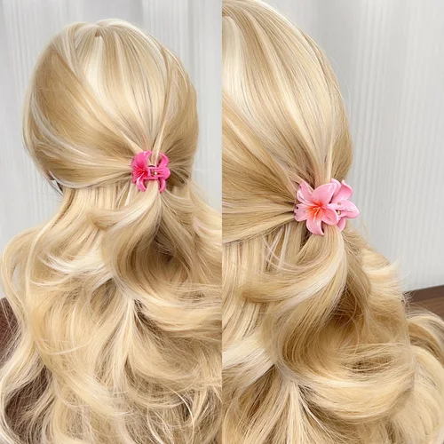 Imagen 2 del producto 6 uds. De pinzas para el pelo pequeñas con flores transparentes y coloridas, pasador de horquilla para accesorios para el cabello gruesos y finos para mujer