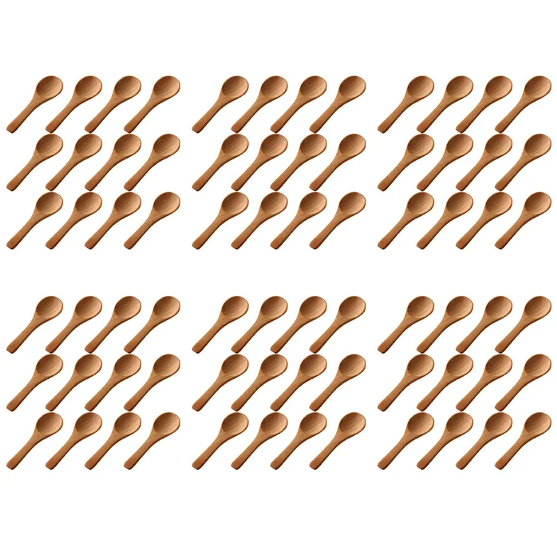 

300 Pieces Small Wooden Spoons Mini Nature Spoons Wood Honey Teaspoon Cooking Condiments Spoons For Kitchen(Light Brown)-B09B