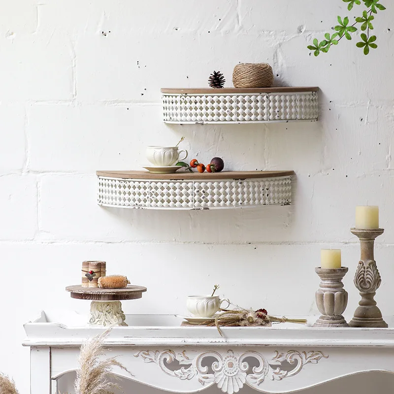 

wall decorative storage rack, solid wood c urved shelf, entryway decorative rack, outdoor backgroun d wall flower rack