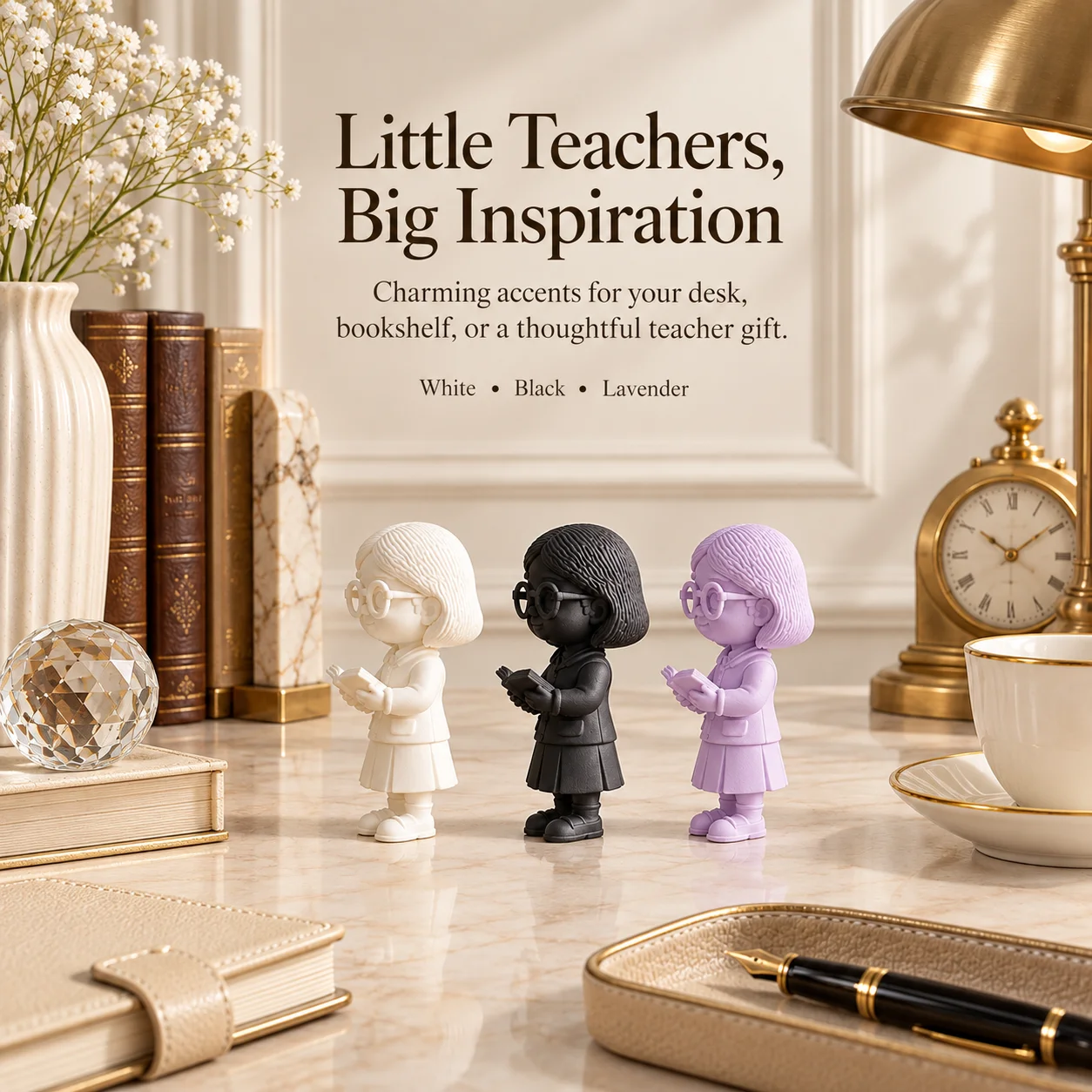 Creative Reading-Themed Teacher Desktop Ornaments, Intellectual Character Figurines, Suitable for Teacher's Day Gift-Giving, Desk and Bookshelf Display, Home Holiday Atmosphere Decoration, and Study Space Embellishment