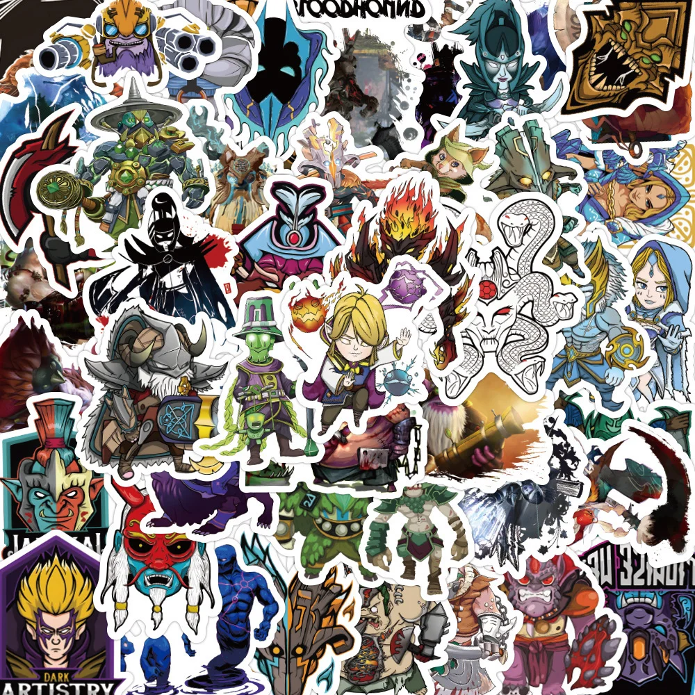 10/50Pcs Funny Anime Cartoon Dota 2 Game Stickers for Moto & Suitcase Cool Laptop Graffiti Stickers Skateboard Kids Stickers