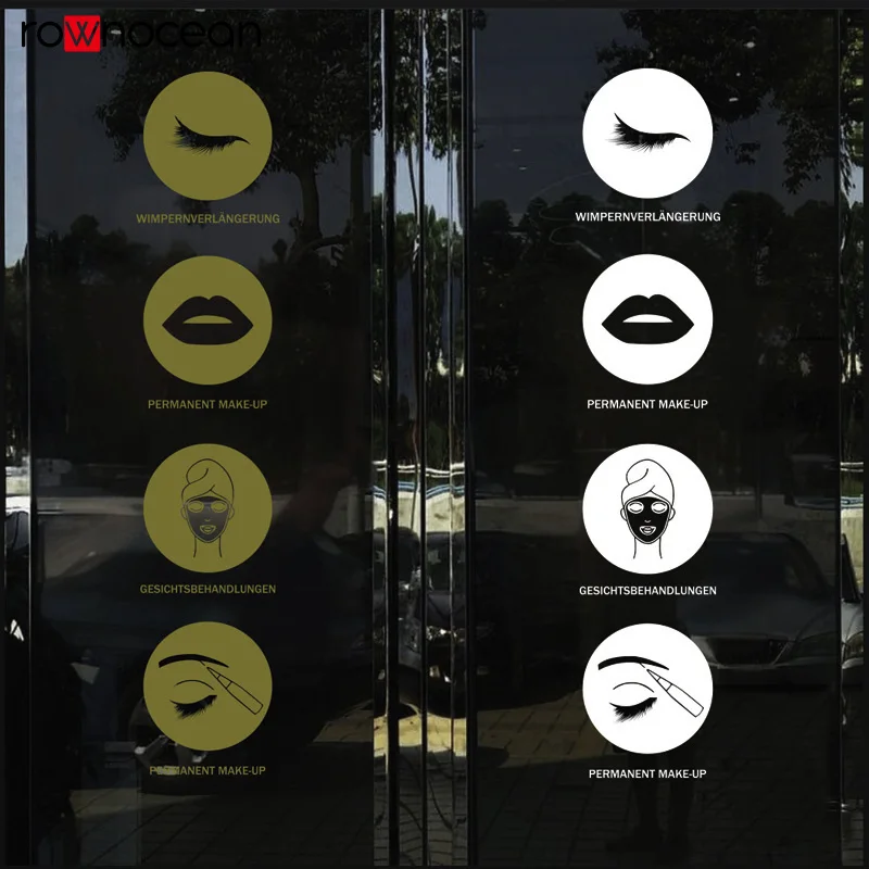 25x25cm Fensteraufkleber / CUSTOM Icons / Schaufensterbeschriftung Spa Beauty Salon Aufkleber Selbstklebend und abnehmbar 4D31