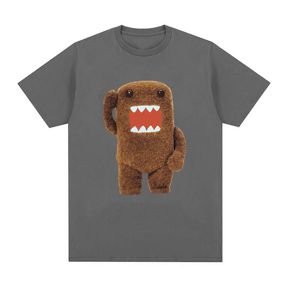 Cute Fuzzy Domo Kun T Shirt Fashion Harajuku Short Sleeve Oversized T-shirt Men Women Clothing Cotton Casual T-Shirts Streetwear