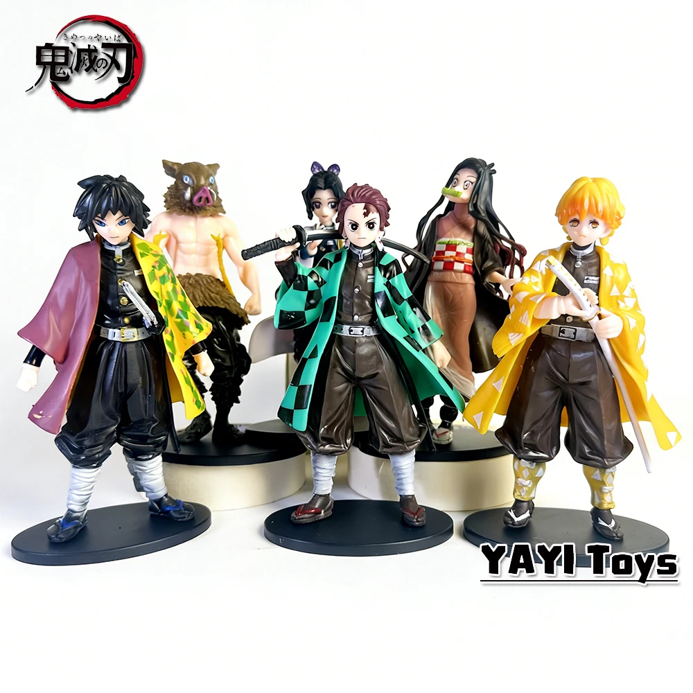Heiße Anime-Figur Demon Slayer Kimetsu No Yaiba Puppe Tanjiro Nezuko Zenitsu Figurine Inosuke Krieger Actionfigur Modell Spielzeug