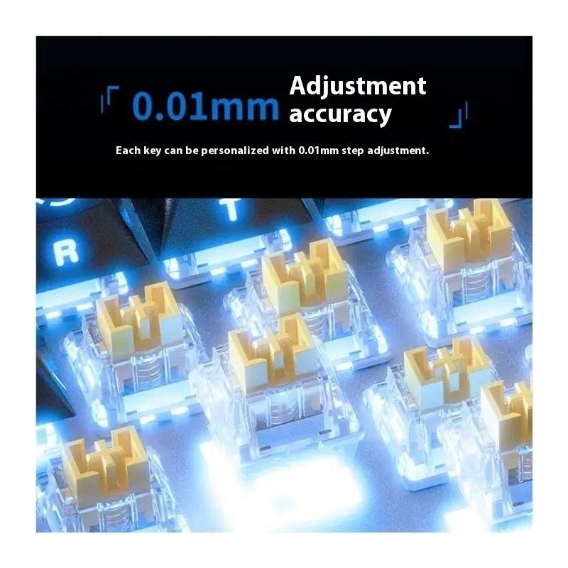 Ajazz Ak820max-Teclado mecánico inalámbrico de eje Ultra magnético, juego de grabado lateral de eje Bing Wang, deportes electrónicos, Bluetooth de tres modos