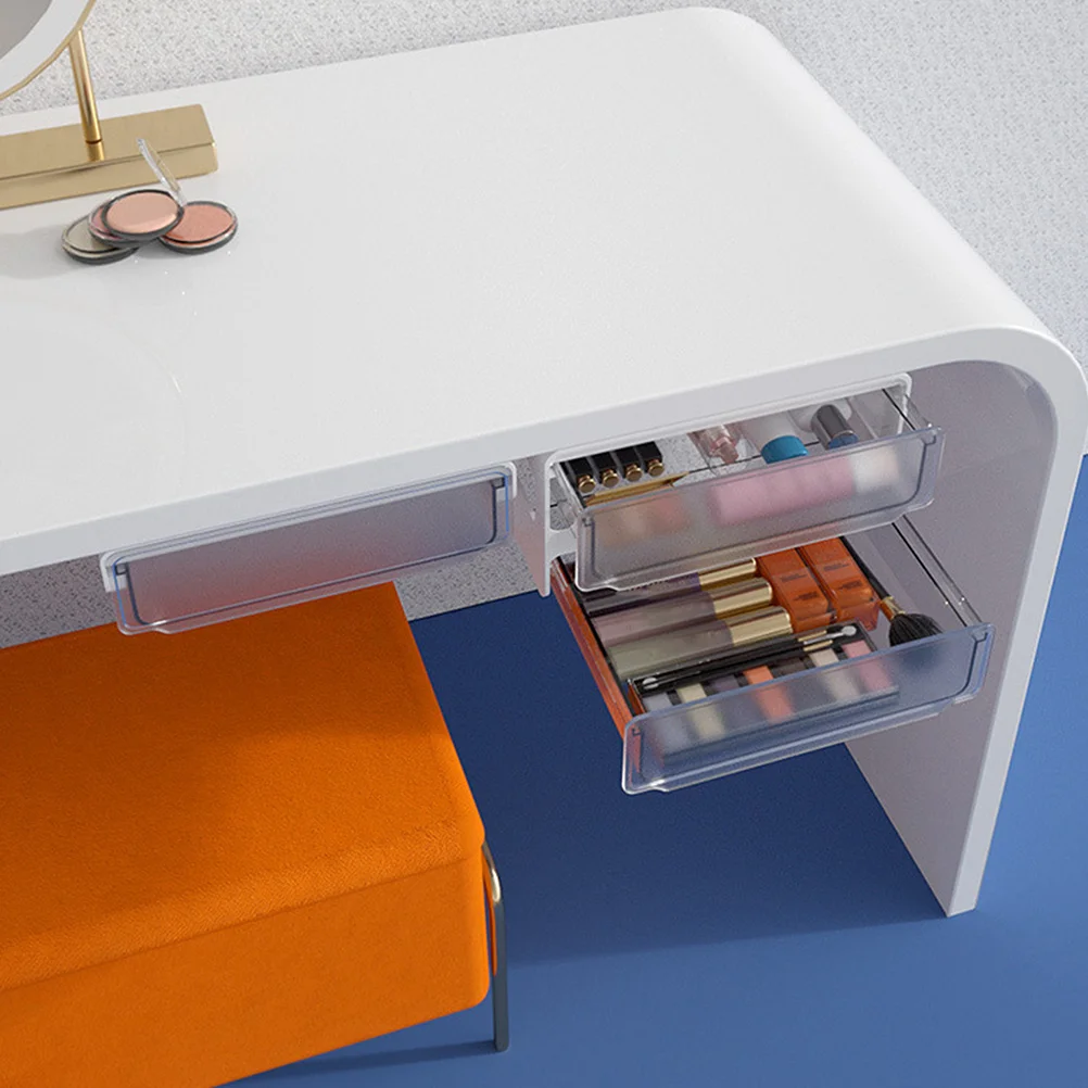 

Under Desk Storage Box Punch-Free Multi-Function Office Organizer Hidden Drawer Box for Pens Chargers Headphones Stationery