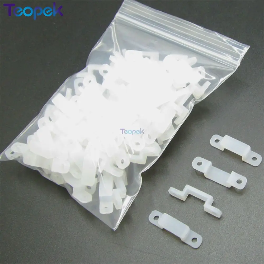 100pcs/lot 8mm 10mm 12mm 15mm Silicon Clip for Fixing IP67 IP68 Tube LED Strip strip light