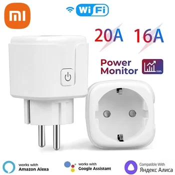 Xiaomi Mijia prise intelligente WiFi prise ue 16A avec surveillance de l'alimentation fonction de synchronisation de la vie intelligente fonctionne avec Alexa Google Home Alice