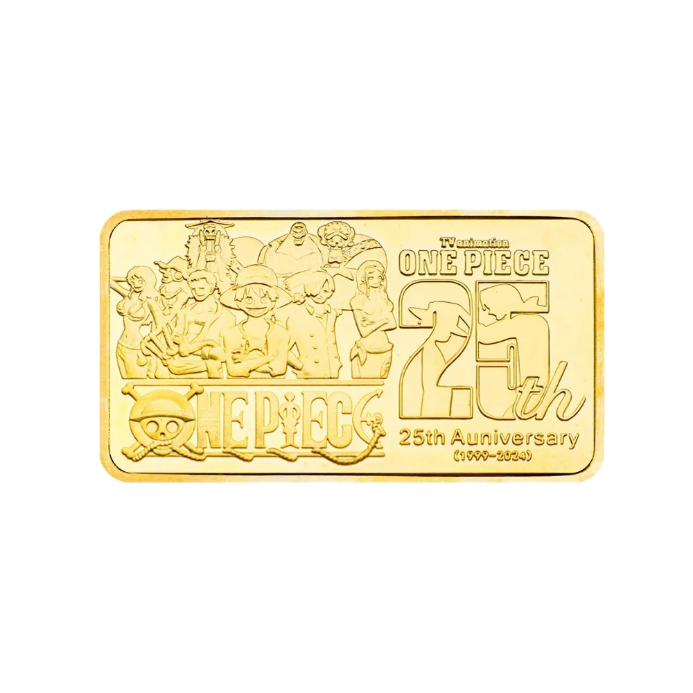 One Piece Luffy Zoro Chopper Themed Commemorative Gold Plated Bar Coin Exclusive Anime Merch Die Hard Fans Ideal Gift Collection