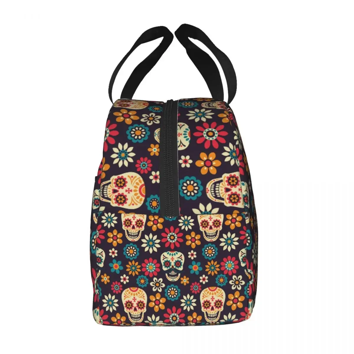 Lunch Bag for Women Kids Day Of The Dead Thermal Cooler Portable Picnic Sugar Skull Canvas Lunch Box Food Bag