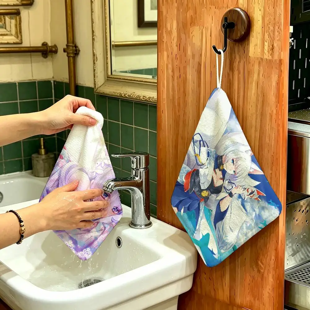 Azur Lane Hanging Style Hand Wiping Towel, Polyester Cotton, Anti-fade for Indoor Kitchen Living Room