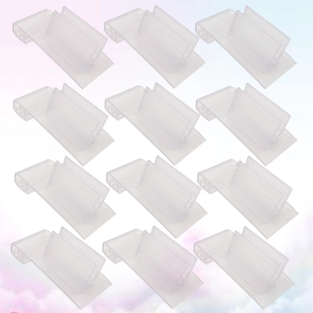 20 Pcs Label Holder Advertising Folder Transparent Clamp Tooth Cassette Rack Clip