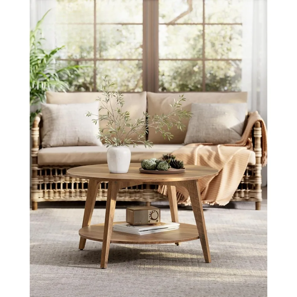 Round Coffee Table,Coffee Table with Storage, for Living Room