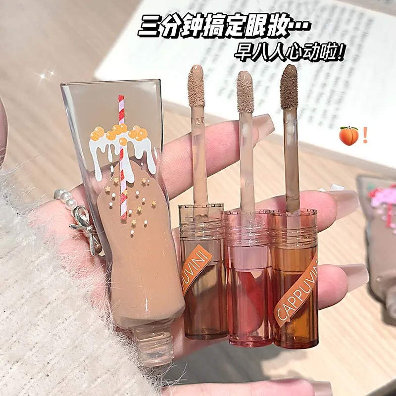 カプチーニミルクティーベルベットリキッドアイシャドウモノクロマットメイクアップロングラスティングアイシャドウ