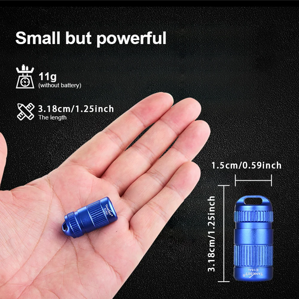 TANK007 E15 100LM Mini Flashlight LR44 Coin Cell Battery Pocket LED Light IPX7 Waterproof Portable Powerful Torch